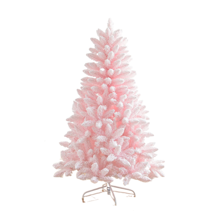 HYTX Pink Pointed Spray Snow Christmas Tree