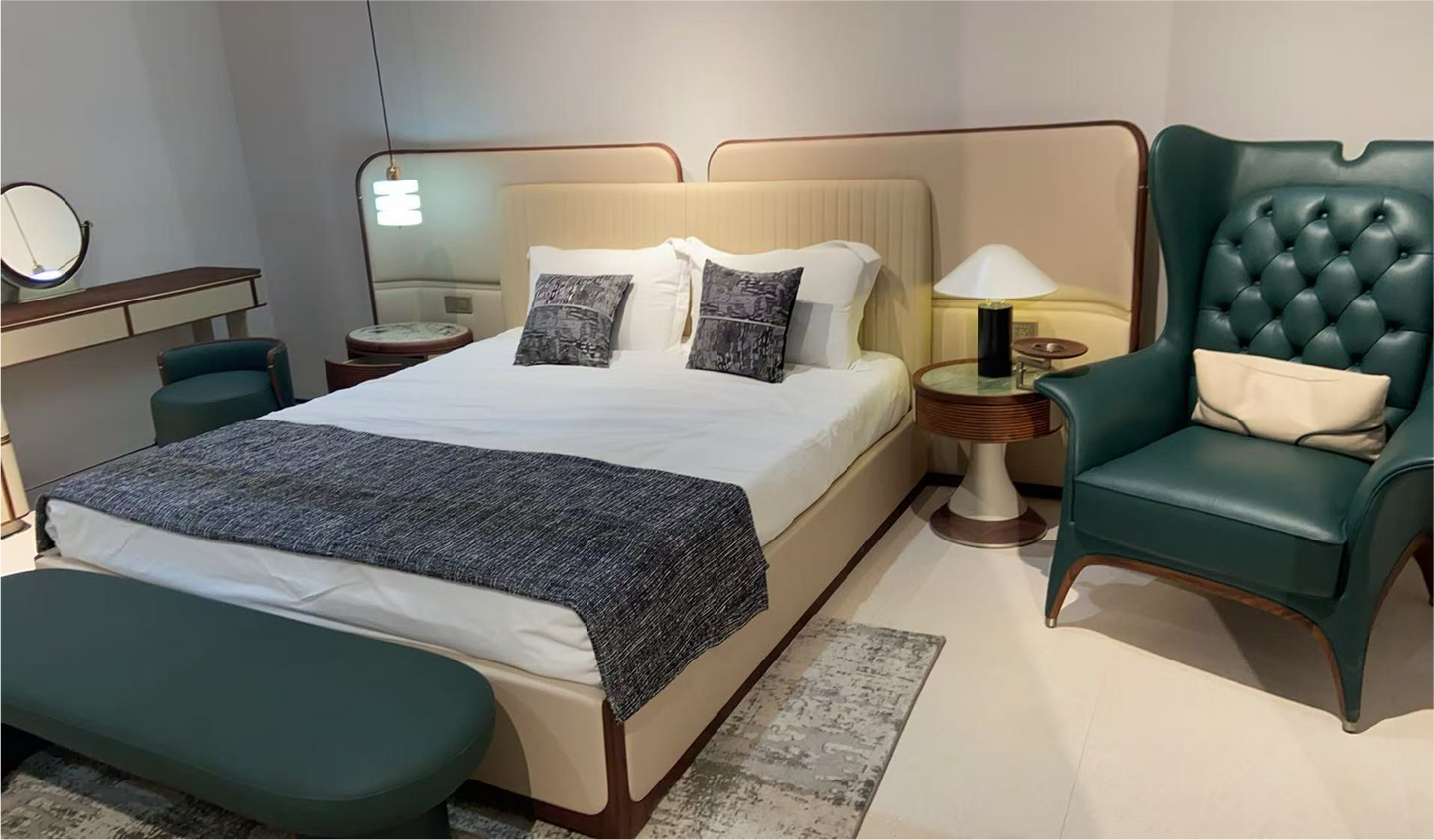 Contemporary Bedroom & Lounge Suite — 9 Pieces