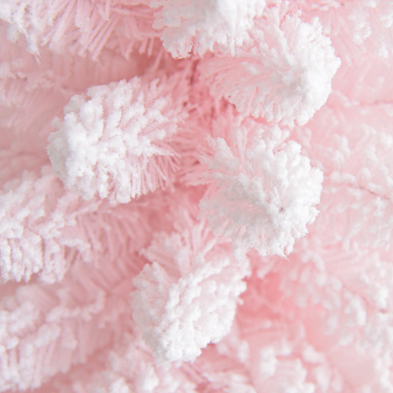 HYTX Pink Pointed Spray Snow Christmas Tree