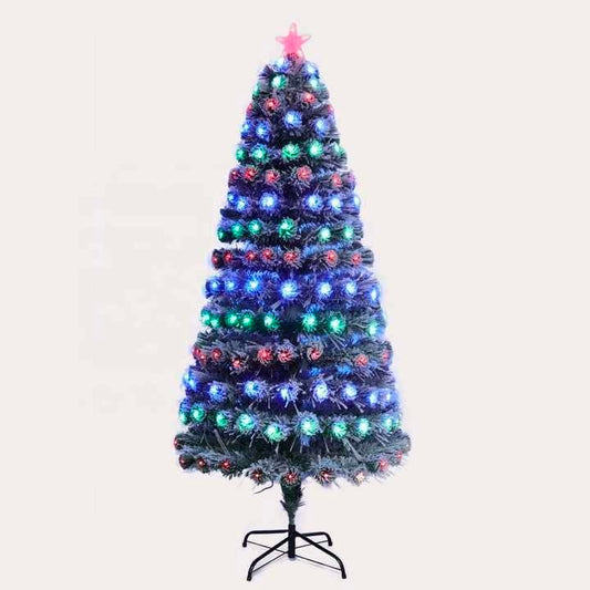 HYTX Four-way full-light snow spraying fiber optic christmas tree