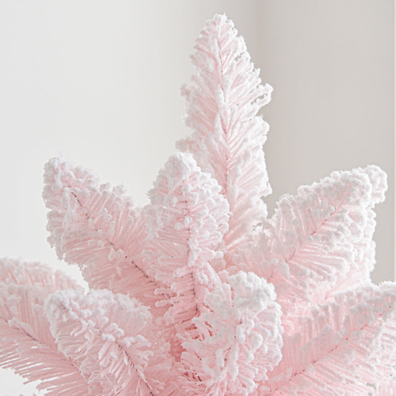 HYTX Pink Pointed Spray Snow Christmas Tree