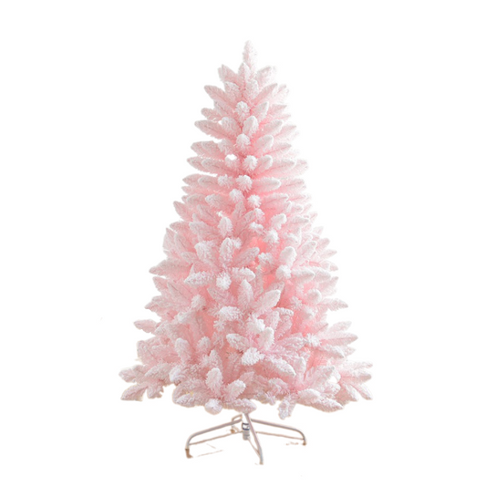 HYTX Pink Pointed Spray Snow Christmas Tree