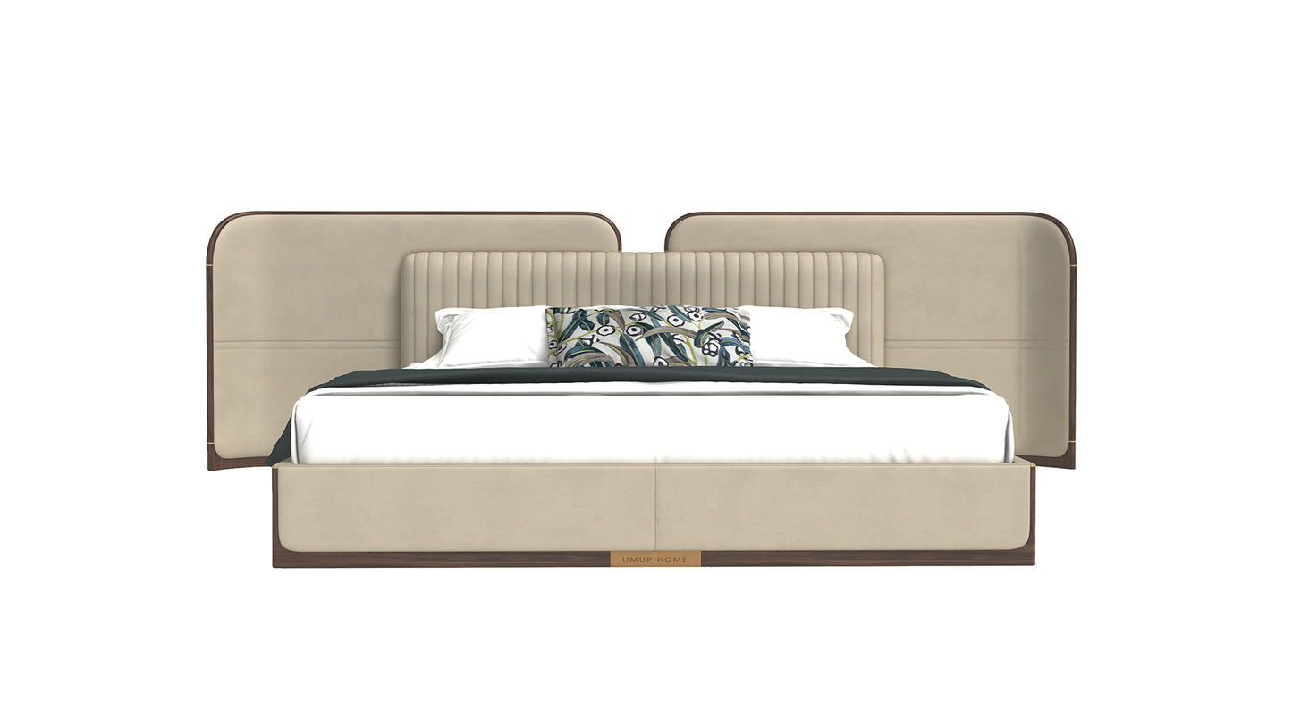 Wide Bed with Integrated Outlets