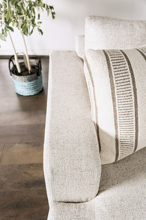 Loveseat Chenille Solid Wood