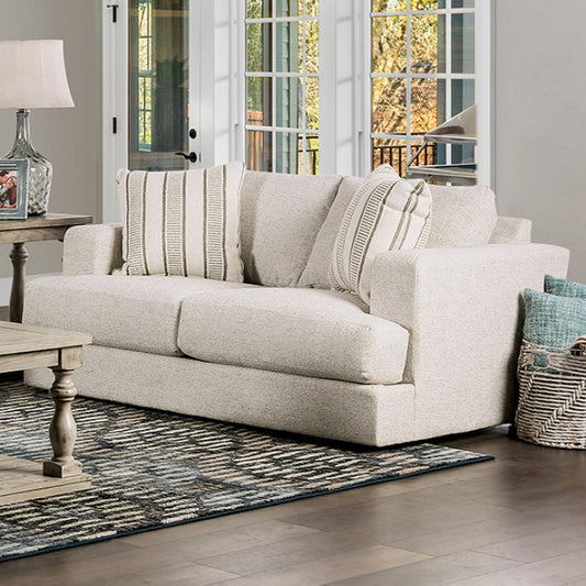 Loveseat Chenille Solid Wood